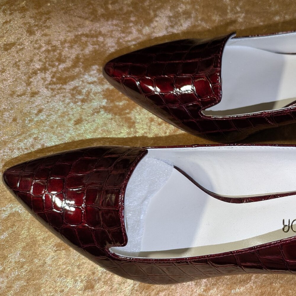 JENN ARDOR SIZE 6.5 ALLIGATOR PRINT PATTEN LEATHER STYLE KITTEN HEEL SHOE